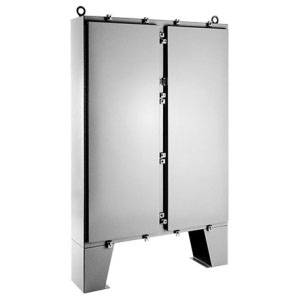 62.06 x 60.06 x 12.06, Hoffman A62H60DLP Floor Mount Enclosure, NEMA 3/4/12/13/IP66, 304 Stainless Steel, 2-Door