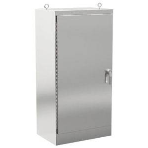 72.06 x 30.06 x 18.06, Hoffman A723018SSFSN4 Freestanding Enclosure, NEMA 3/3R/4/4X/12/13/IP66, 304 Stainless Steel, 1-Door