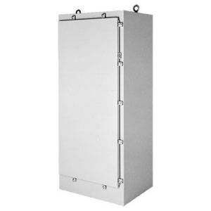 72.06 x 37.06 x 24.06, Hoffman A72H3724FS Freestanding Enclosure, NEMA 3/4/12/13/IP66, 12 Gauge Steel, 1-Door