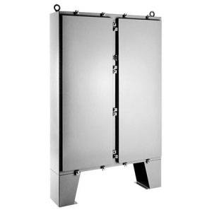74.06 x 72.06 x 24.06, Hoffman A74H72JULP Freestanding Enclosure, NEMA 3/4/12/13/IP66, 12 Gauge Steel, 2-Door