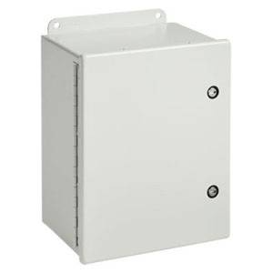 8 x 6 x 3.5, Hoffman A806CHFL Junction Box, NEMA 4/12, IP66, Steel, 14 Gauge, Unflanged, 1-Door