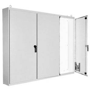 86.12 x 112 x 14.12, Hoffman A86M3E Freestanding Enclosure, NEMA 12/IP55, 12 Gauge Steel, 3-Door