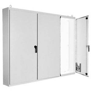 86.12 x 149.19 x 20.12, Hoffman A86M4E20 Freestanding Enclosure, NEMA 12/IP55, 11 Guage Steel, 4-Door
