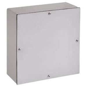 10 x 10 x 4, Hoffman ASE10X10X4SSNK Electrical Enclosure, NEMA 3/4/12/4X/3R, IP66, Stainless Steel, 14 Gauge (Body), 12 Gauge (Cover), Unflanged, 1-Door