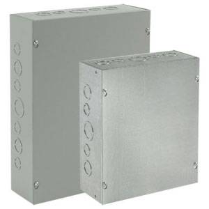 12 x 10 x 4, Hoffman ASE12X10X4 Electrical Enclosure, NEMA 1, IP30, Steel, 16 Gauge, Unflanged, ,1-Door