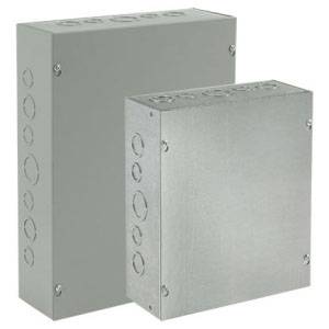10 x 10 x 4, Hoffman ASG10X10X4 Electrical Enclosure, NEMA 1, IP30, Steel, 16 Gauge, Unflanged, ,1-Door
