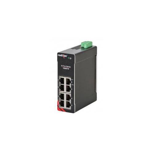 redlion® 1008TX Unmanaged Network Switch, 10/100/1000BaseTX Interface, (8) RJ45 10/100/1000BaseT(X) Port, 16 Gbps Memory