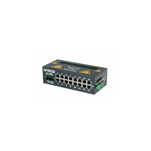 redlion® 517FX-A-ST Network Switch, 10/100BaseTX Interface, (16) RJ45 10/100BaseT(X) Port, 2.6 Gbps Memory
