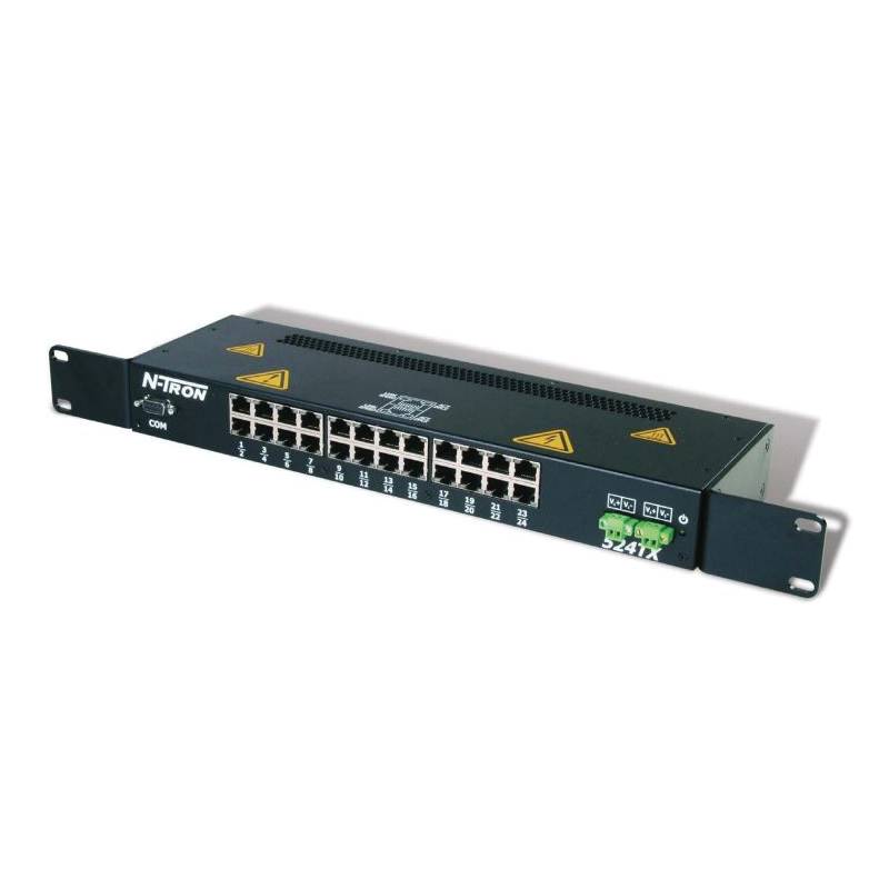 redlion® N-Tron® 524TX N-Tron® 24-Port Unmanaged Ethernet Switch, (24) 10/100BaseTX RJ-45 Port, 2.6 Gbps Switching