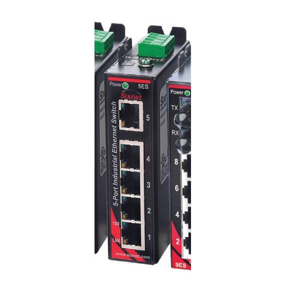 redlion® SLX-5ES-1 Sixnet® 5-Port Unmanaged Ethernet Switch, (5) RJ45 10/100Base-TX Port, 3.2 Gbps Switching