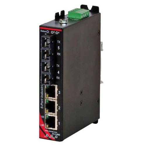 redlion® SLX-5MS-1 Sixnet® 5-Port Managed Fast Ethernet Switch, CLI/Web Interface, (5) RJ45 10/100Base-TX Port, 1 Gbps Switching